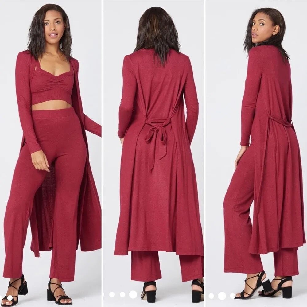 NWT L*Space Womens Sweater Audrey Duster Cabernet